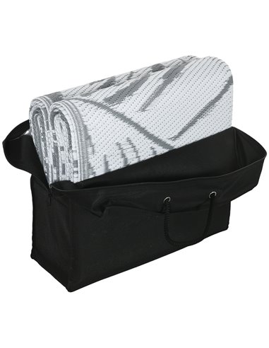 Outsunny Plastic Straw Reversible RV Outdoor Rug with Carry Bag, 182 x 274cm, Grey and White 844-790V00MX