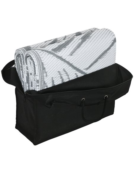 Outsunny Plastic Straw Reversible RV Outdoor Rug with Carry Bag, 182 x 274cm, Grey and White 844-790V00MX - pic 98371 | FastDaddyshop