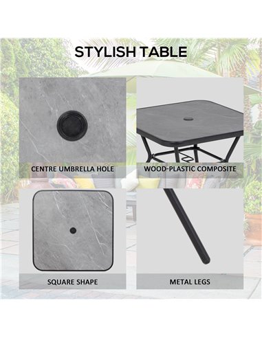 Outsunny Five-Piece Metal Frame Garden Dining Set 84G-253V00BK