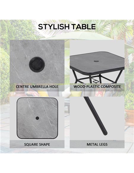 Outsunny Five-Piece Metal Frame Garden Dining Set 84G-253V00BK - pic 98403 | FastDaddyshop