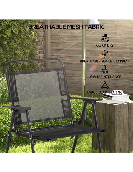 Outsunny Five-Piece Metal Frame Garden Dining Set 84G-253V00BK - pic 98404 | FastDaddyshop