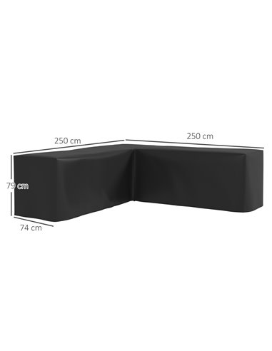 Outsunny 250 x 250cm L-Shaped Protective Furniture Cover 84G-466V00BK