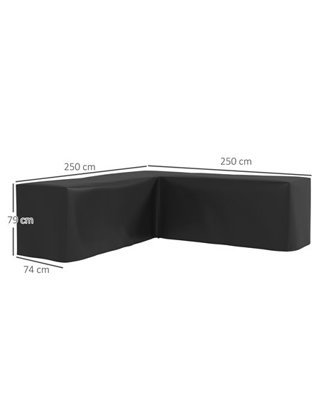 Outsunny 250 x 250cm L-Shaped Protective Furniture Cover 84G-466V00BK - pic 98428 | FastDaddyshop
