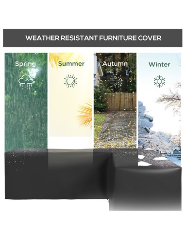 Outsunny 250 x 250cm L-Shaped Protective Furniture Cover 84G-466V00BK