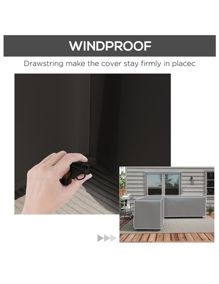 Outsunny 250 x 250cm L-Shaped Protective Furniture Cover 84G-466V00BK - pic 98431 | FastDaddyshop