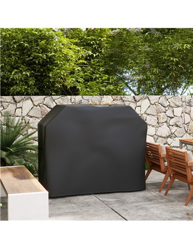 Outsunny Protective Grill Cover, 147 x 61cm, Durable Plastic Coated, Weather-Resistant, Black 84G-465V01BK