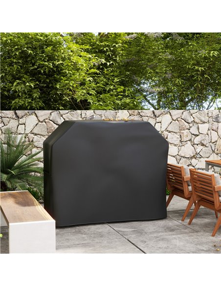 Outsunny Protective Grill Cover, 147 x 61cm, Durable Plastic Coated, Weather-Resistant, Black 84G-465V01BK - pic 98436 | FastDaddyshop