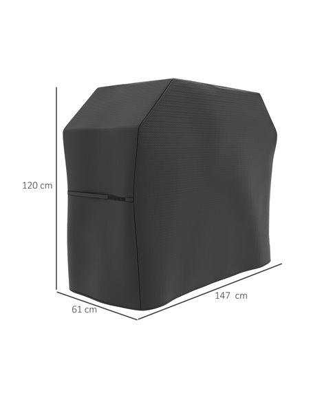 Outsunny Protective Grill Cover, 147 x 61cm, Durable Plastic Coated, Weather-Resistant, Black 84G-465V01BK - pic 98437 | FastDaddyshop