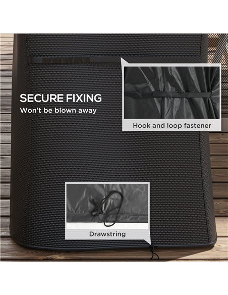 Outsunny Protective Grill Cover, 147 x 61cm, Durable Plastic Coated, Weather-Resistant, Black 84G-465V01BK - pic 98439 | FastDaddyshop