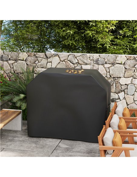 Outsunny Protective Grill Cover, 147 x 61cm, Durable Plastic Coated, Weather-Resistant, Black 84G-465V01BK - pic 98441 | FastDaddyshop