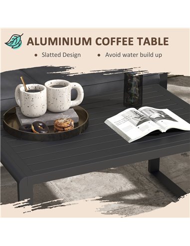 Outsunny Four-Piece Aluminium Garden Dining Set, with Cushions 84G-425V00CG