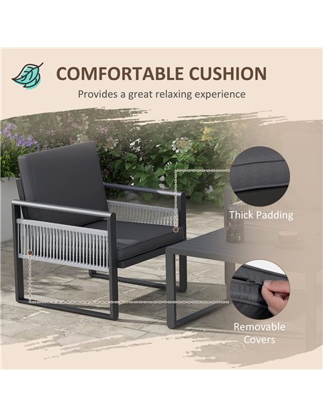 Outsunny Four-Piece Aluminium Garden Dining Set, with Cushions 84G-425V00CG - pic 98448 | FastDaddyshop