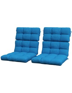 Outsunny Garden Seating Comfort: Plush Turquoise Cushions with Backrest Ties for Patio Bliss 84G-199V70TU