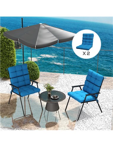 Outsunny Garden Seating Comfort: Plush Turquoise Cushions with Backrest Ties for Patio Bliss 84G-199V70TU