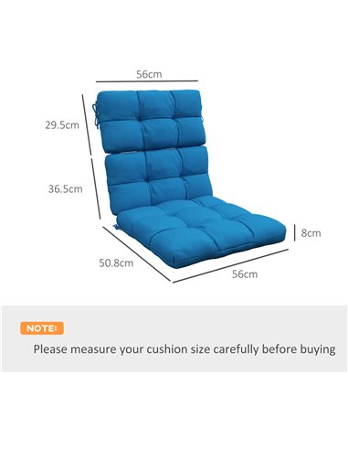 Outsunny Garden Seating Comfort: Plush Turquoise Cushions with Backrest Ties for Patio Bliss 84G-199V70TU