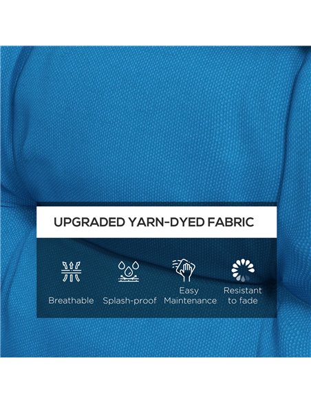Outsunny Garden Seating Comfort: Plush Turquoise Cushions with Backrest Ties for Patio Bliss 84G-199V70TU - pic 98456 | FastDaddyshop