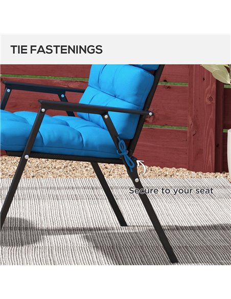 Outsunny Garden Seating Comfort: Plush Turquoise Cushions with Backrest Ties for Patio Bliss 84G-199V70TU - pic 98457 | FastDaddyshop