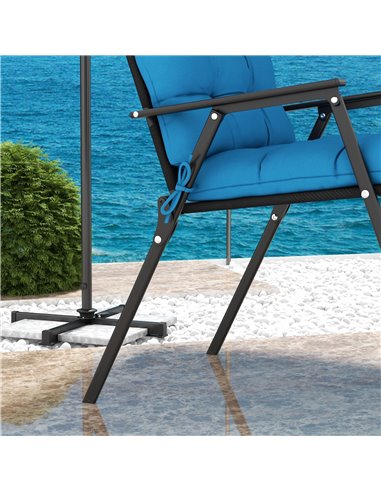 Outsunny Garden Seating Comfort: Plush Turquoise Cushions with Backrest Ties for Patio Bliss 84G-199V70TU