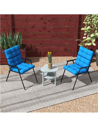 Outsunny Garden Seating Comfort: Plush Turquoise Cushions with Backrest Ties for Patio Bliss 84G-199V70TU