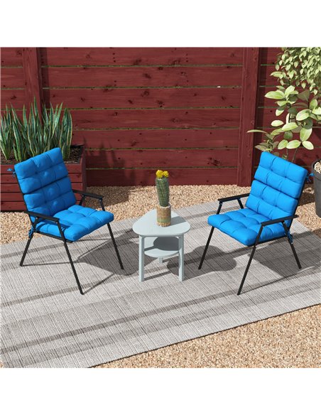 Outsunny Garden Seating Comfort: Plush Turquoise Cushions with Backrest Ties for Patio Bliss 84G-199V70TU - pic 98459 | FastDaddyshop