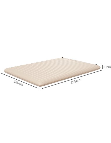 Outsunny Double Size Air Bed, with Built-in Foot Pump and Carry Bag, White A20-413V00WT