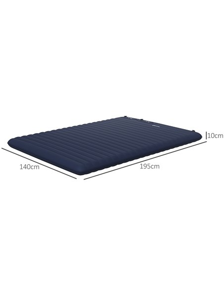 Outsunny Double Size Air Bed, with Built-in Foot Pump and Carry Bag, Blue A20-413V00BU - pic 98545 | FastDaddyshop