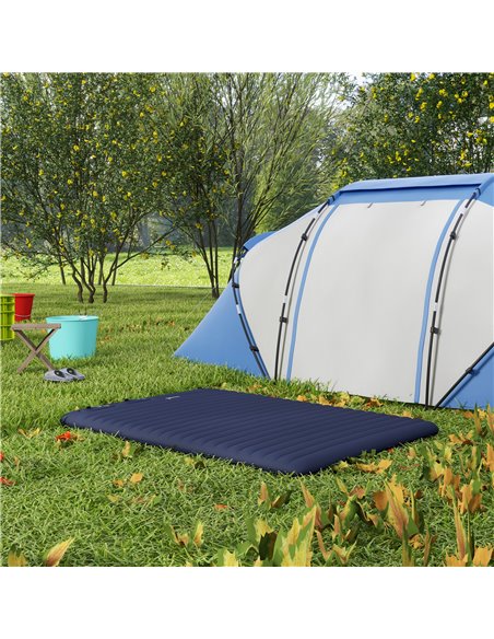 Outsunny Double Size Air Bed, with Built-in Foot Pump and Carry Bag, Blue A20-413V00BU - pic 98549 | FastDaddyshop