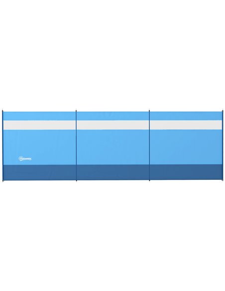 Outsunny Camping Windbreaker with Clear Windows, Carry Bag and Steel Poles, for Beach Caravan Campervan, 440 x 140cm, Blue A20-4 - pic 98570 | FastDaddyshop