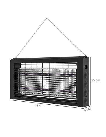 HOMCOM LED Bug Zapper, 8watt, Indoor Use, Efficient Electric Insect Killer, with Hanging Chain 849-023V70BK - pic 98644 | FastDaddyshop