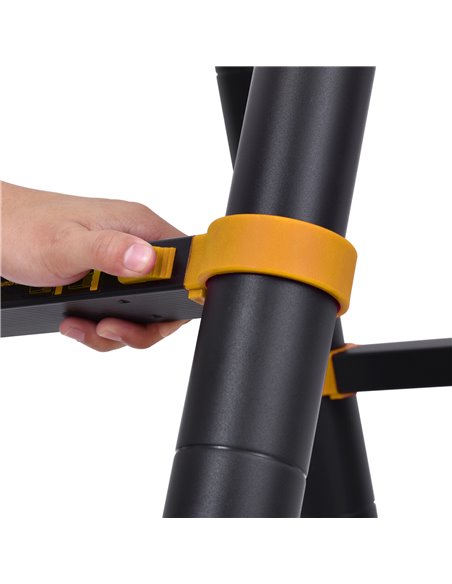 HOMCOM 3.8M Duo Aluminium Ladder w/ Tool Holder Herringbone Deployed Extendable DIY w/ 12 Non-Slip Steps, Yellow B72-033V01YL - pic 98721 | FastDaddyshop