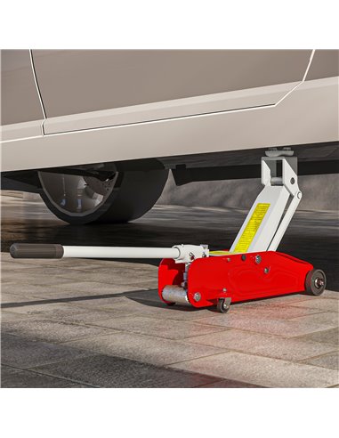 HOMCOM Low Profile Jack, 2 Ton Hydraulic Car Jack for Car Trailer Garage Tyre Repair, Red C20-056V00RD