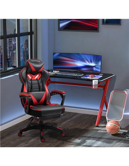 Vinsetto Ergonomic Racing Gaming Chair Office Desk Chair Adjustable Height Recliner with Wheels, Headrest, Lumbar Support, Retra - pic 9876 | FastDaddyshop