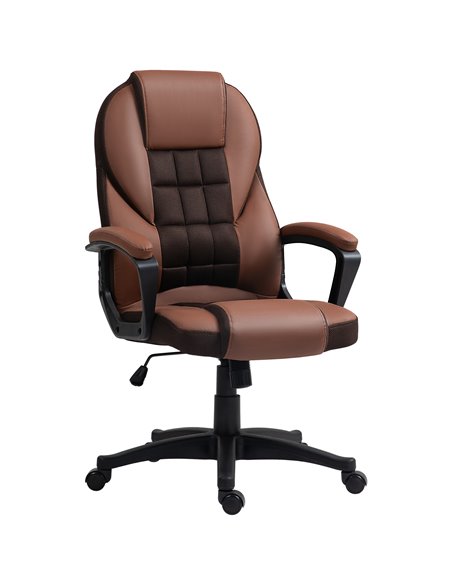 HOMCOM Faux Leather Office Chair - Brown - pic 98831 | FastDaddyshop