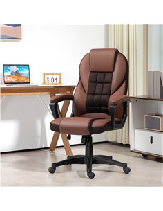 HOMCOM Faux Leather Office Chair - Brown 2
