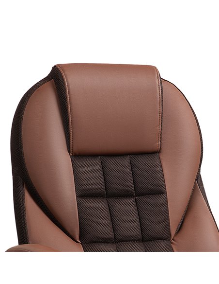 HOMCOM Faux Leather Office Chair - Brown 921-733V70BN - pic 98838 | FastDaddyshop