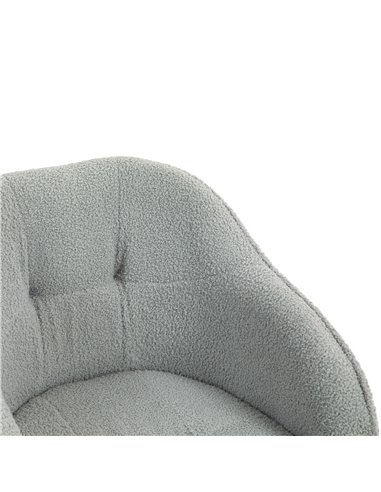 HOMCOM Teddy Fleece Swivel Office Chair - Grey 921-762V70GY