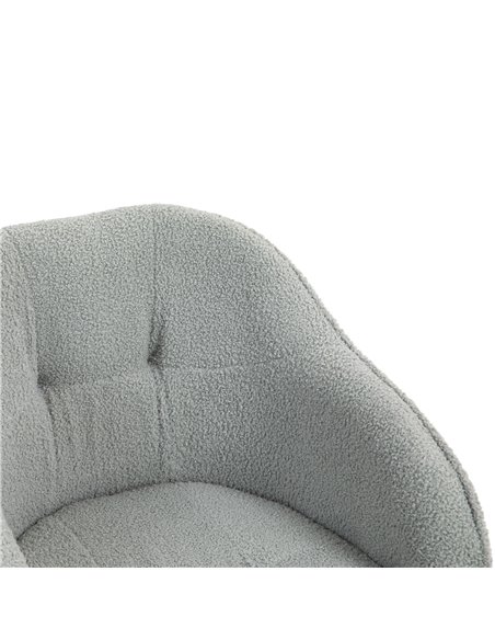 HOMCOM Teddy Fleece Swivel Office Chair - Grey 921-762V70GY - pic 98874 | FastDaddyshop