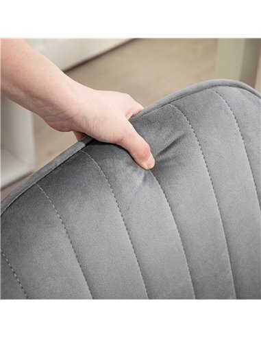 HOMCOM Office Chair, Swivel Desk Chair, Velvet-Feel Fabric Vanity Chair with Adjustable Height and Rolling Wheels for Home Work 