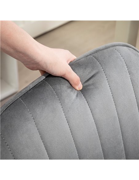 HOMCOM Office Chair, Swivel Desk Chair, Velvet-Feel Fabric Vanity Chair with Adjustable Height and Rolling Wheels for Home Work  - pic 98902 | FastDaddyshop