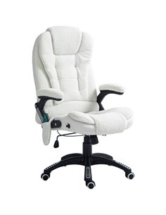 Vinsetto Boucle Six-Point Massage Office Chair - White 921-171V77WT