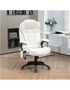 Vinsetto Boucle Six-Point Massage Office Chair - White 921-171V77WT 2
