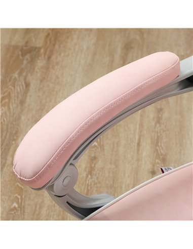 HOMCOM Faux Leather Reclining Gaming Chair, with Footrest - Pink/White 921-773V70PK