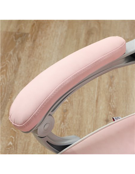 HOMCOM Faux Leather Reclining Gaming Chair, with Footrest - Pink/White 921-773V70PK - pic 99090 | FastDaddyshop