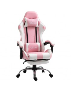 Vinsetto Racing Gaming Chair with Lumbar Support, Head Pillow, Pink