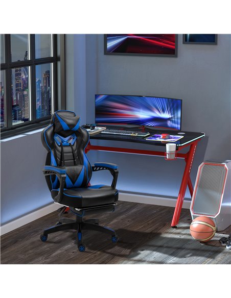 Vinsetto Ergonomic Racing Gaming Chair Office Desk Chair Adjustable Height Recliner with Wheels, Headrest, Lumbar Support, Retra - pic 9921 | FastDaddyshop