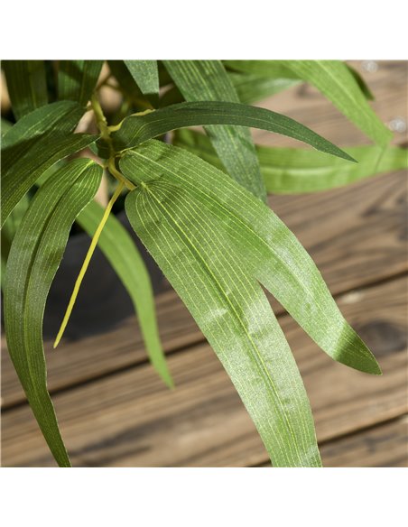 HOMCOM 2 PCs Artificial Plants Bamboo Tree in Pot Desk Fake Plants for Home Indoor Outdoor Decor, 15x15x60cm, Green 830-P103 - pic 99262 | FastDaddyshop