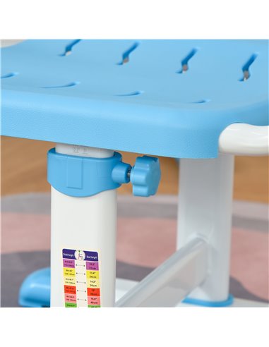 HOMCOM Kids Study Desk and Chair Set w/ Adjustable Height, Storage, Drawer, Blue 312-062BU