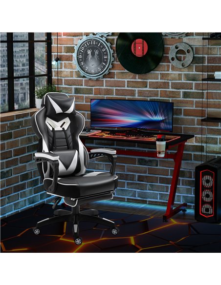 Vinsetto Ergonomic Racing Gaming Chair Office Desk Chair Adjustable Height Recliner with Wheels, Headrest, Lumbar Support, Retra - pic 9929 | FastDaddyshop