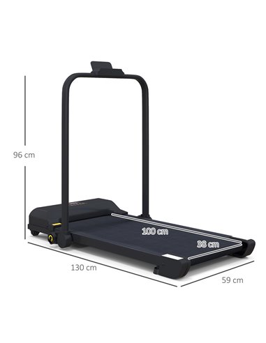 HOMCOM 2.5HP Walking Pad Treadmill, Folding Under Desk Treadmill, Walking Machine, 1-10km/h, with Remote Control A90-367V70BK