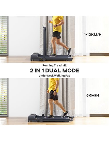 HOMCOM 2.5HP Walking Pad Treadmill, Folding Under Desk Treadmill, Walking Machine, 1-10km/h, with Remote Control A90-367V70BK